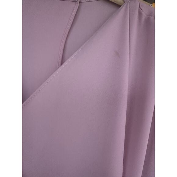 BCBG MAXAZRIA Sz 0 Pink Ruffle Cascade V-Neck Front Slit Gown $298 Bride’s Maid - Picture 16 of 16